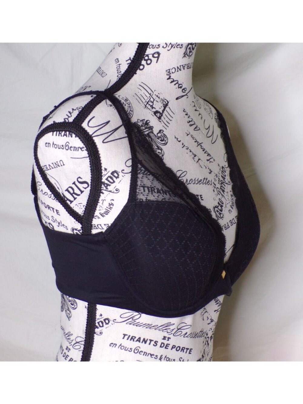 🆕CHANTELLE Norah Chic Plunge T-Shirt Underwire Bra 36H Black #16MNA - Picture 8 of 11